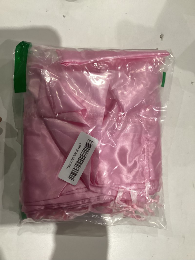 Condition photo showing New/Like New for AKLVBL 30 Pack 6 x 9.5 Inches Pink Satin Gift Bags, Jewelry Drawstring Pouch, Wedding Favor Bags, Baby Shower Bags, silk bag Pink (6 x 9.5 Inches) 1 Count (Pack of 30)