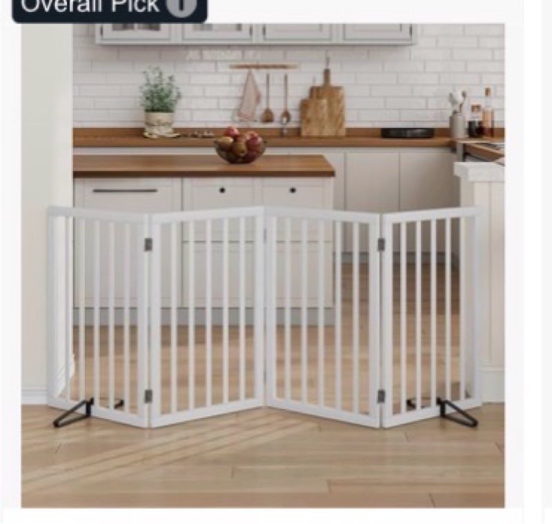 Mino Kesper Dog Gate 32" Tall Freestanding Dog Gate for Doorways Foldable Pet Gate for Dogs Indoor (