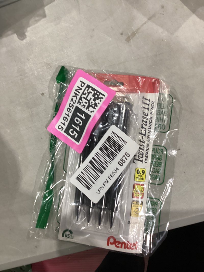 Condition photo showing Good Condition for Pentel Twist-Erase III Mechanical Pencil, (0.9mm), Bold Line, Black Barrel, Pack of 4 (QE519BP4A) 0.9mm Millimeters
