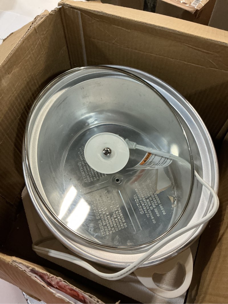 Condition photo showing Good Condition for Hamilton Beach 4-Quart Slow Cooker with 3 Cooking Settings, Dishwasher-Safe Stoneware Crock & Glass Lid, Stainless Steel (33140G) Silver & White 4 Quarts incomplete 