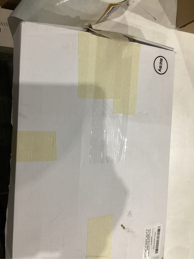 Condition photo showing As Is for BESy 20 Inch Black Kitchen Faucet with Pull Down Sprayer, Dual Morden Commercial Rv Single Handle Single Hole Double Spout LED Spring Kitchen Sink Faucet with Pot Filler, Matte Black Matte Black 2 IN 1 LED Kitchen Faucet