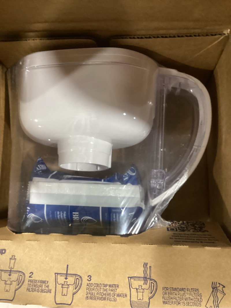 Condition photo showing New/Like New for Brita Metro Water Filter Pitcher with SmartLight Change Indicator, BPA-Free, Replaces 1,800 Plastic Water Bottles a Year, Lasts Two Months, Includes 1 Filter, Small - 6-Cup Capacity, White Standard Filter White