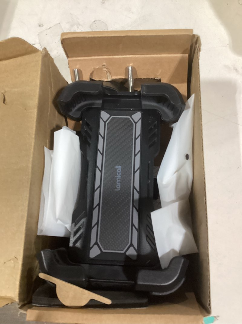 Condition photo showing Good Condition for lamicall motorcycle phone mount holder - [metal extension arm] [dual vibration dampener] motorcycle cell phone mount, bike bicycle handlebar phone clamp, for iphone 16/15/ 14 pro max, 4.7-6.7" phones