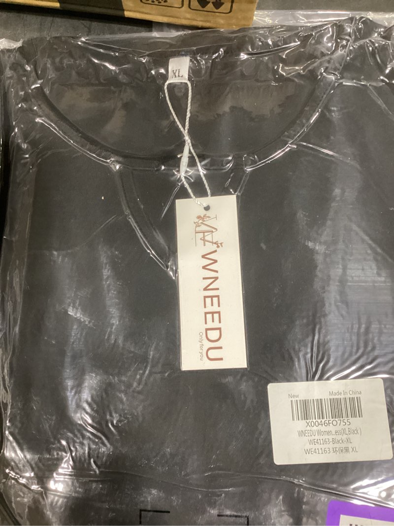 Condition photo showing New/Like New for WNEEDU Summer Dresses for Women 2025 Ruffle Sleeve Casual Sundress Swing Elastic Waist Dress with Pockets X-Large 01 Black