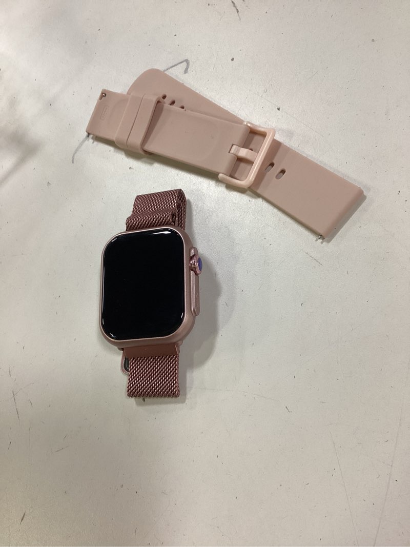 Condition photo showing As Is for Smart Watches for Women, Fitness Tracker Watch with Sleep/Heart Rate/SpO2/Blood Pressure Monitor, 1.85'' Smartwatch for Android iPhone, Calls/SMS/Notifications, 100+ Sports Modes, 300+ Dials, 3 Bands Pink