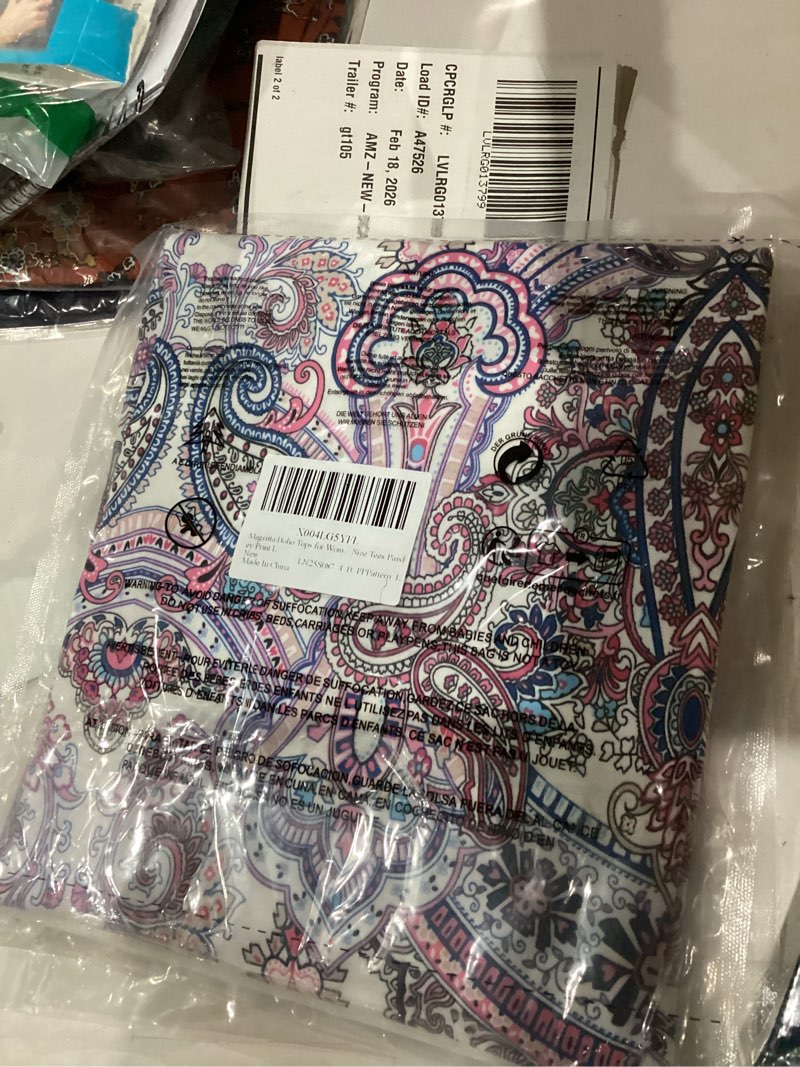 Condition photo showing New/Like New for Magritta Womens Summer Tops Dressy Casual V Neck T Shirts Pleated Front Ruffle Short Sleeve Blouses Loose Fit Tunic Tops Large C Purplepattern