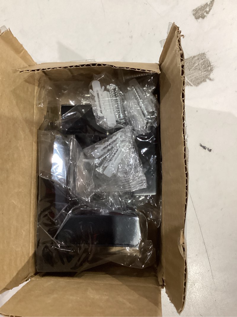 Condition photo showing Good Condition for heavy duty floating wood/glass shelf bracket 4 pcs, adjustable glass shelves mounting brackets for 3-28mm thickness, rust resistant zinc alloy clamp support (25lbs load) for bathroom (set of 4) black 4 pcs
