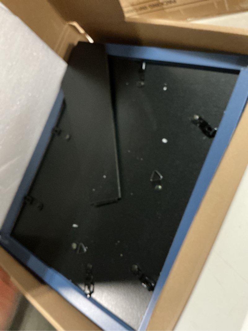 Condition photo showing Good Condition for hongkee 8x10 picture frame (4 pack, blue) made of real glass and wooden frame - display pictures 5x7 with mat or 8x10 without mat, 8 by 10 photo frames tabletop display and wall mounting blue 8x10 in