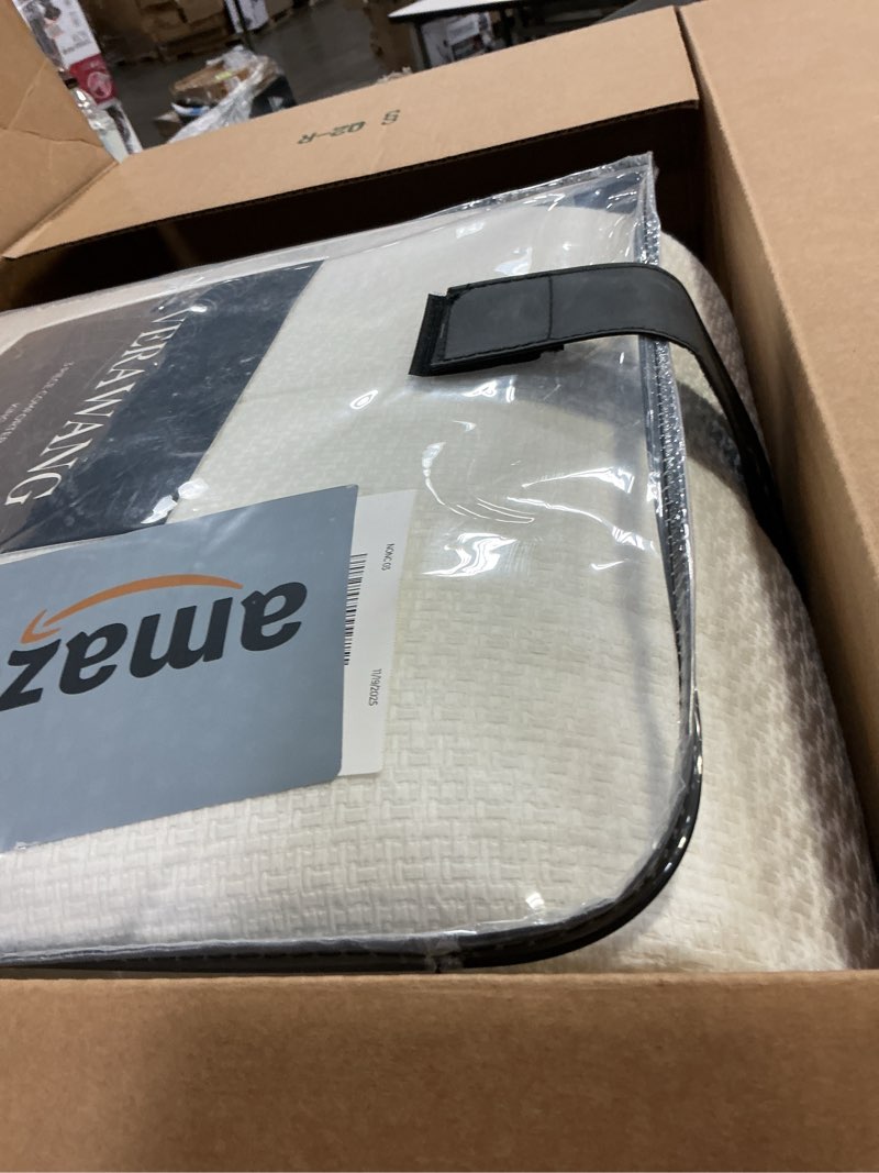 Condition photo showing As Is for Vera Wang - King Comforter Set, Naturally Soft Cotton Bedding w/Matching Pillowcases, Crisp & Smooth w/a Lightweight Feel, 3 Piece Bed Set (Threaded Basketweave White) King Threaded Basketweave White