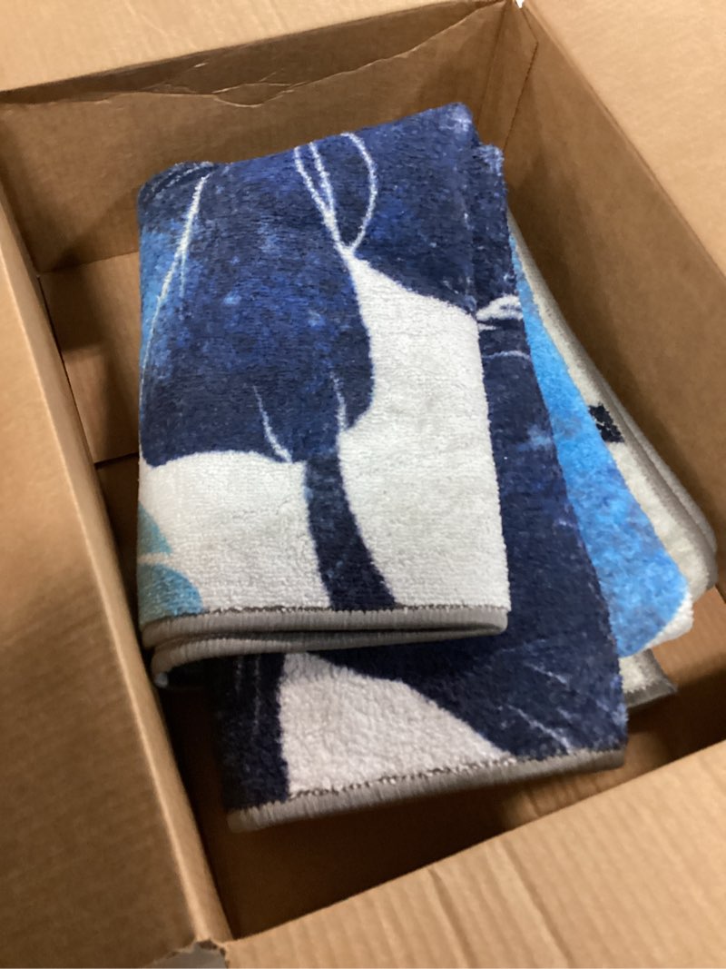 Condition photo showing Good Condition for CAMILSON Solana Modern Floral 3'3" x 5' Area Rugs Non-Skid (Non-Slip) Rubber Backing Blue - Gray Flowers Indoor Rug (3x5, Blue Grey) Floral - Blue / Grey 3' x 5' (Rectangular)