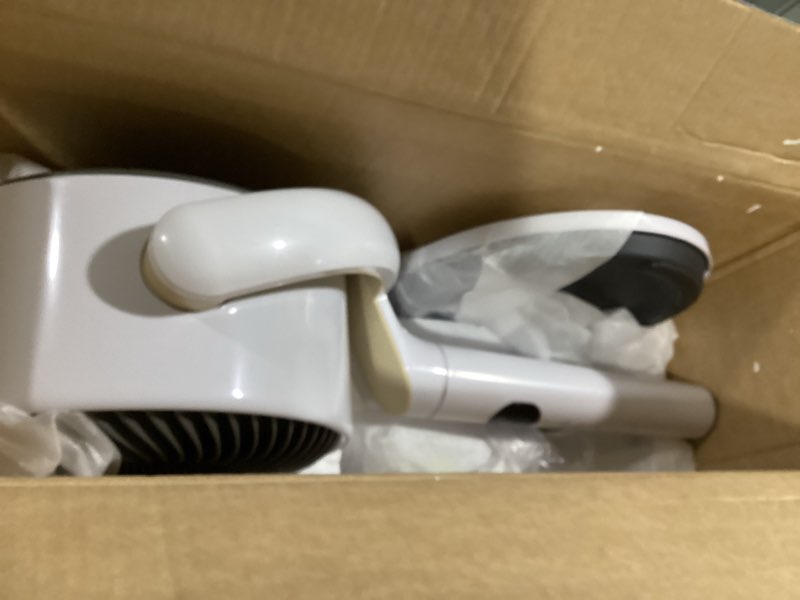 Condition photo showing item condition for Dreo Smart Fan for Bedroom, 120° +120° Omni-Directional Oscillating Fans, 100ft Quiet Pedestal Fan with RGB Light, 9 Speeds, 6 Modes, 20dB, 8H Timer, Wi-Fi/Voice/Alexa, 37-42" Floor Fans with Remote White