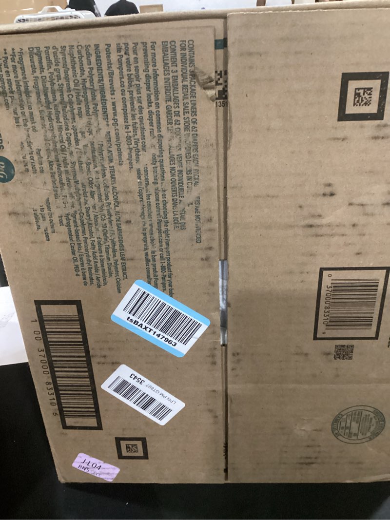 Condition photo showing New/Like New for pampers swaddlers diapers, size 2 (10-22 lbs), 186 count, absorbent, keeps baby dry and comfortable, skin safe disposable baby diaper (packaging may vary) size 2 186