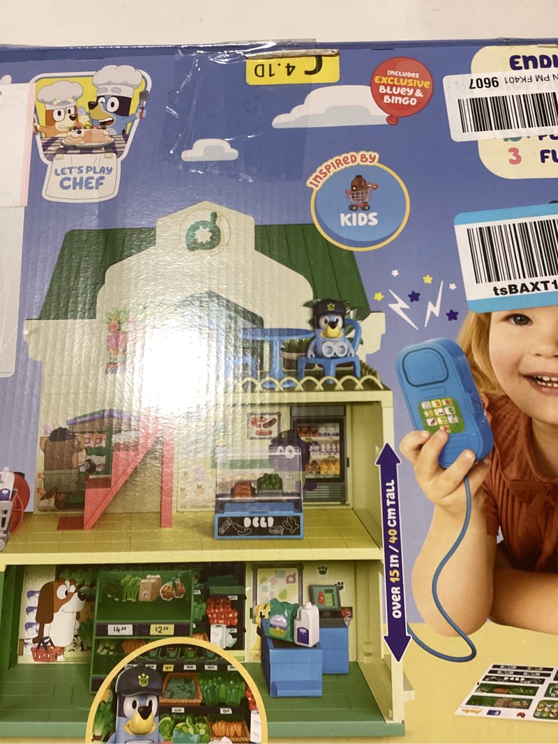 Condition photo showing New/Like New for Bluey Family Figure Pack of 4, Robust Poseable Character Toys with Bingo, Chilli, and Bandit Figures, Toddler-Sized Animal Figurines for Kids Ages 3+ 2 - Bluey & Family