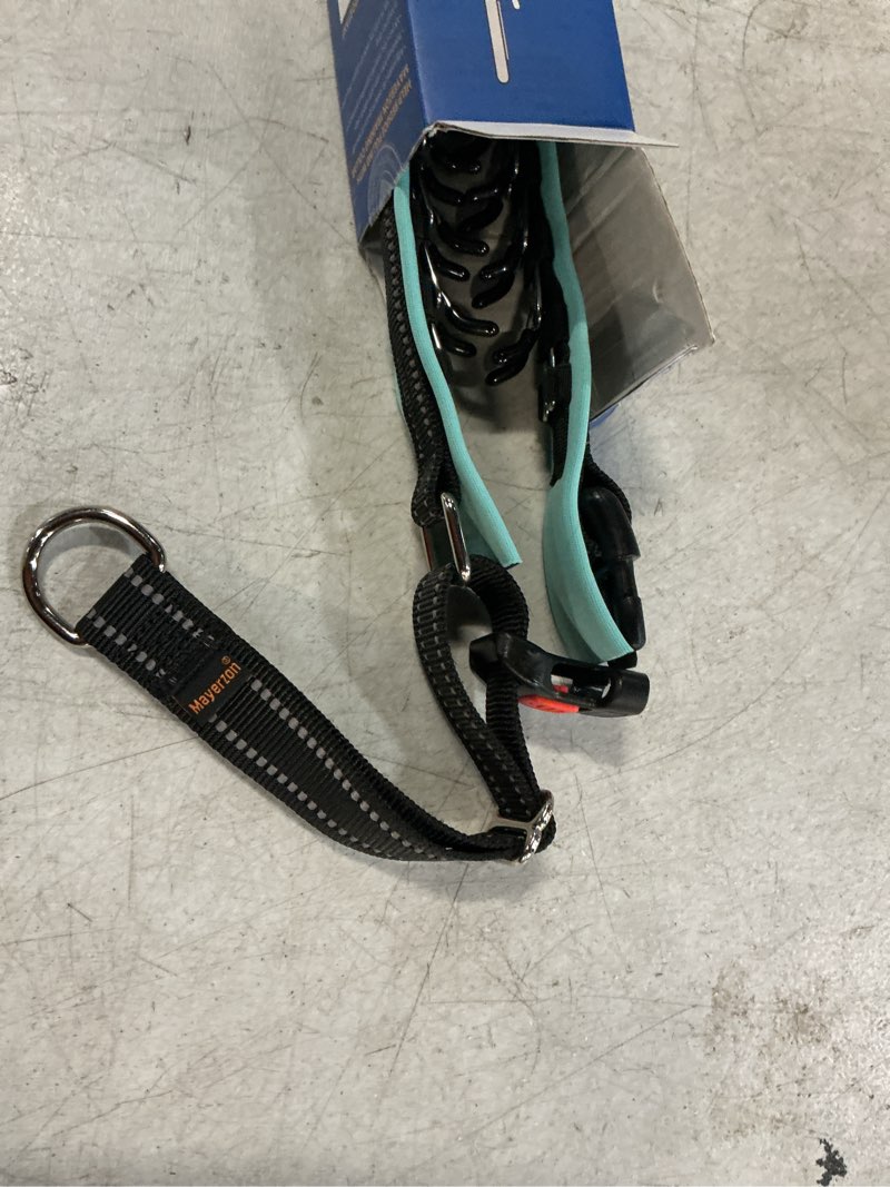 Condition photo showing Good Condition for mayerzon martingale no pull collar for medium large dogs, patented anti pull dog collar with buckle for walking training, with neoprene padding and reflective stitching, adjustable(teal trim, m) black(teal trim) medium,2.5mm,14.5"-18.5"neck
