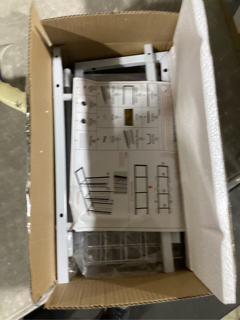 Condition photo showing As Is for Rolling Utility Cart, 4-Tier Slim Narrow Storage Cart with Wheels for Kitchen, Laundry Room Organization, Metal Bathroom Organizer with Wood Top, Natural Wood Color, 17.3" x 7.9" x 32.6" 17.3" x 7.9" x 32.6" Natural Wood Color