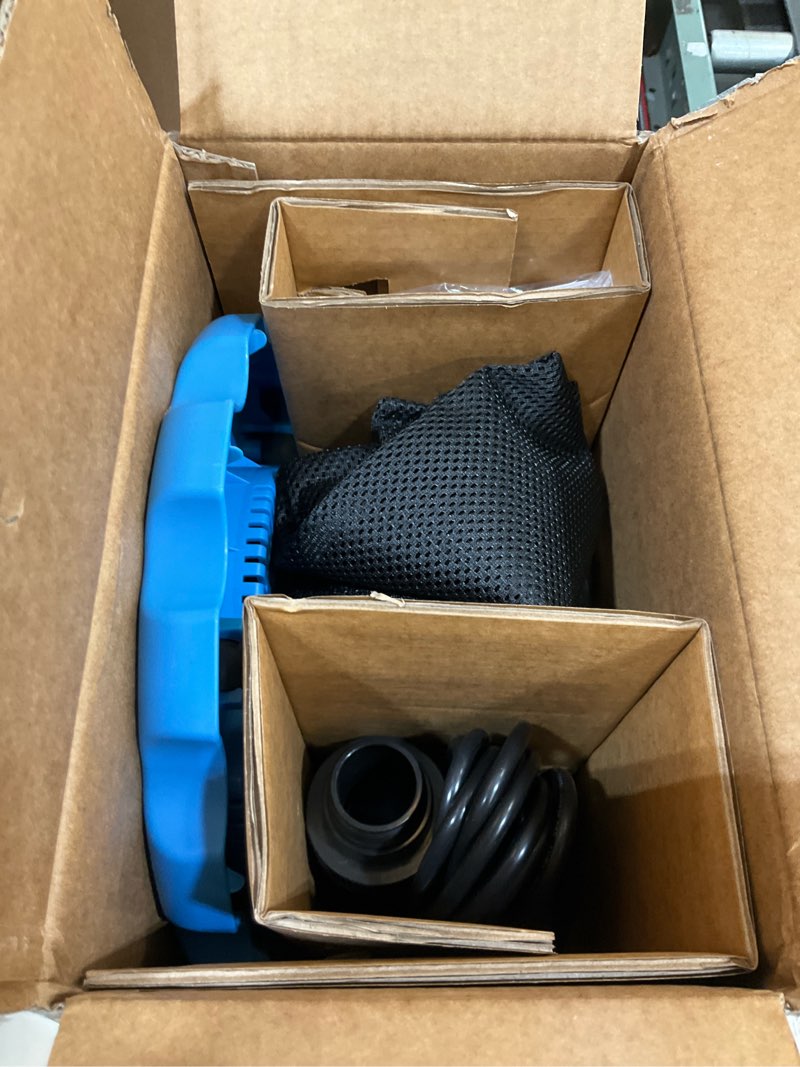 Condition photo showing As Is for acquaer 1/4 hp automatic swimming pool cover pump, 2250 gph submersible sump pump with 3/4” check valve adapter & 25ft power cord, water removal for pool, hot tubs, rooftops, water beds and more 1/4 hp 2250gph
