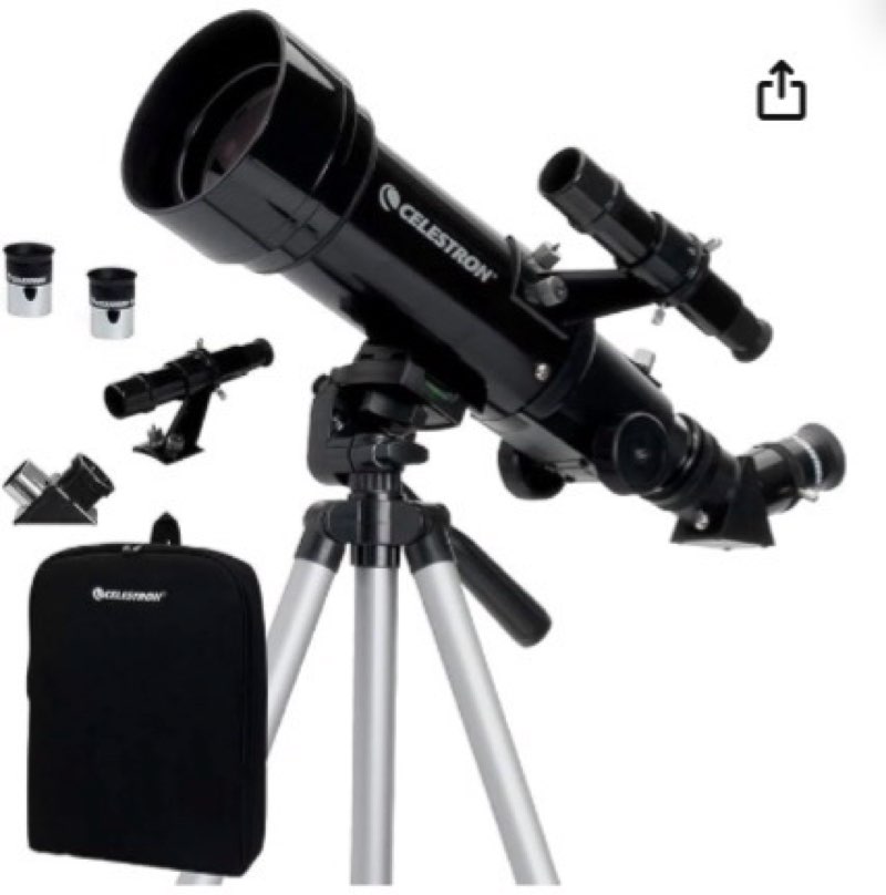 Celestron Travel Scope 70 Portable Refractor Telescope – 70mm Aperture, Fully-Coated Glass Optics – Includes Tripod, Backpack & Software – Ideal for Beginners & Travel INCOMPLETE