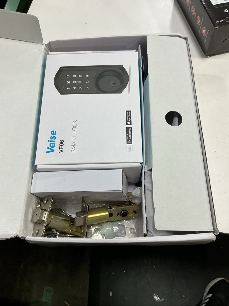 Condition photo showing Good Condition for Veise VE06-H Smart Front Door Lock Set, App Control, Keyless Entry Deadbolt with Lever Handle, Electronic Digital Touchscreen Keypad, Auto Lock, Easy Install, Satin Nickel Satin Nickel Handle Pull