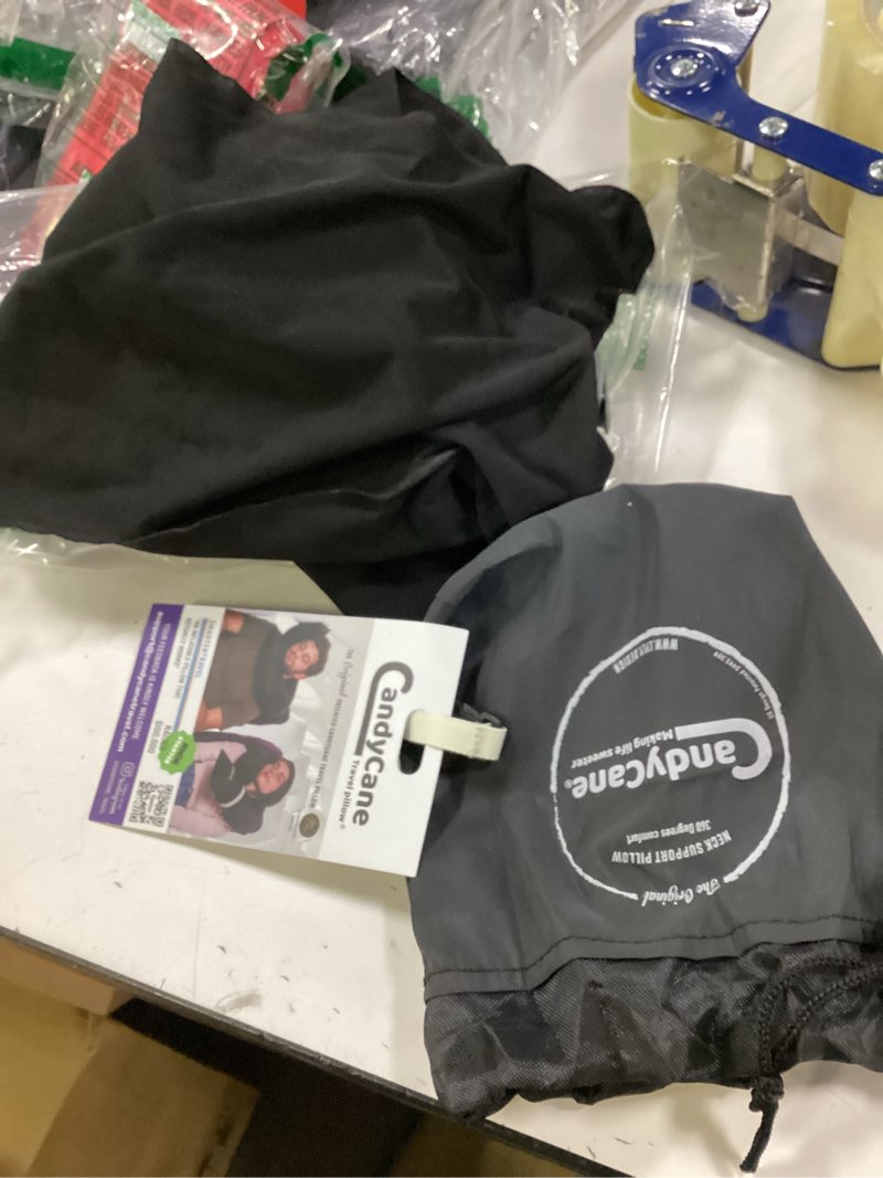 Condition photo showing Good Condition for CANDY CANE Inflatable Neck Pillow for Airplane Travel with JShaped Design and 360° Support - Window Leaning Head & Chin Rest for Long Flights - Compact Blow Up for Air Travel Black