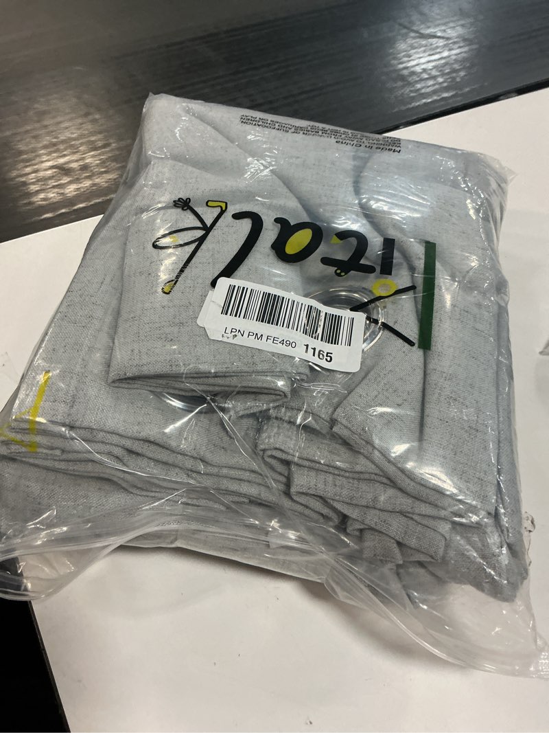 Condition photo showing Good Condition for Light Grey Curtains 84 Inch Length for Living Room Set 2 Panels Thick Linen Grommet Farmhouse Filtering Semi Sheer Drapes for Sliding Glass Door Bedroom Privacy Window Treatments Dove Silver Gray 84L 52"W x 84"L (Pack of 2) Grey