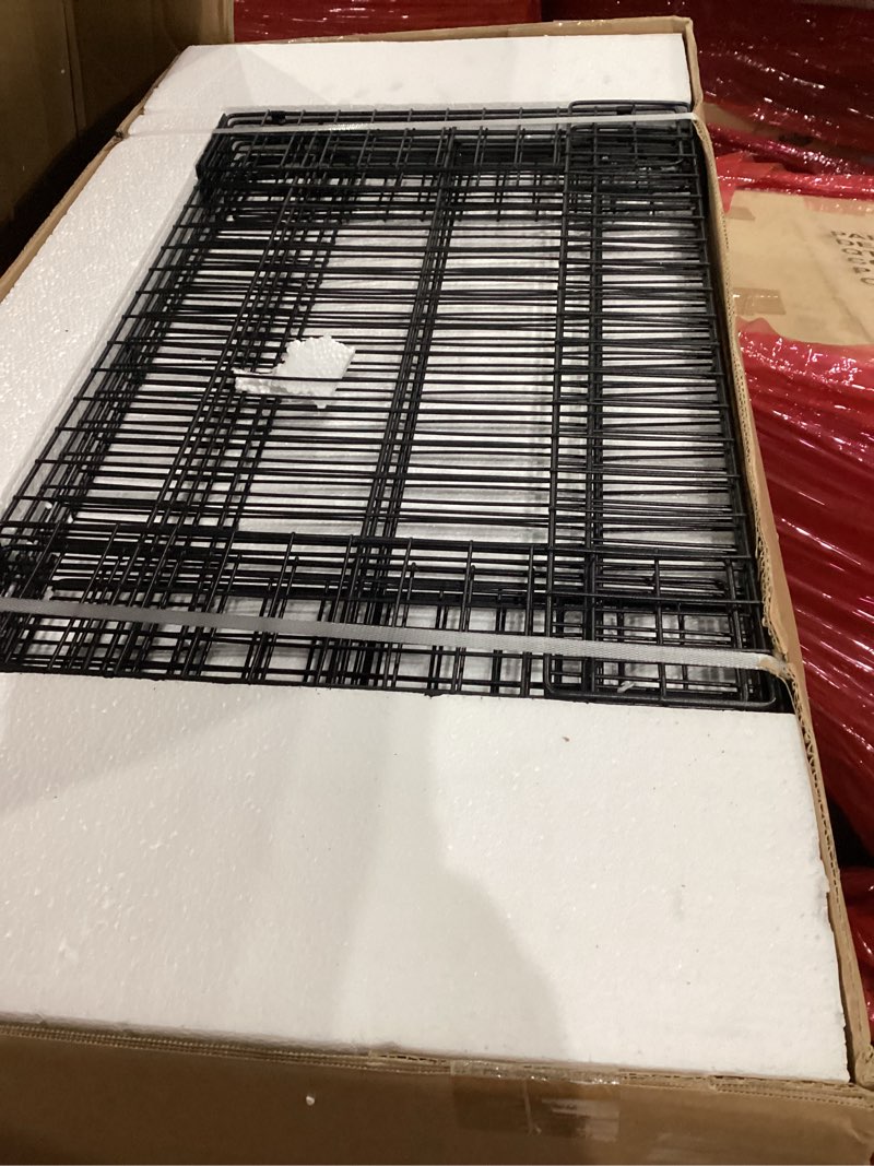 Condition photo showing Good Condition for allewie upholstered king size platform bed frame with 4 storage drawers and headboard, square stitched button tufted mattress foundation with wooden slats support, no box spring needed, light grey