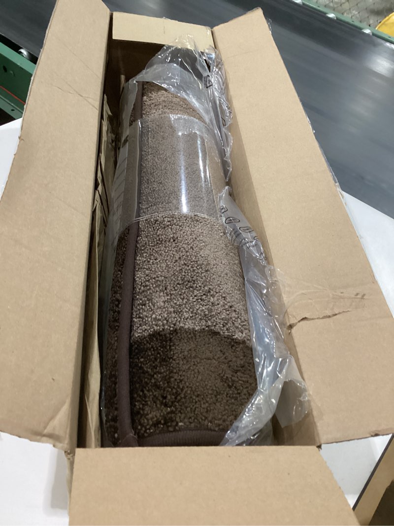 Condition photo showing Good Condition for machine washable kitchen rug 24" x 84", non slip kitchen mat for floor, absorbent entrance runner rug for bedroom, hallway, bathroom, door (roll packing) 24" x 84" brown