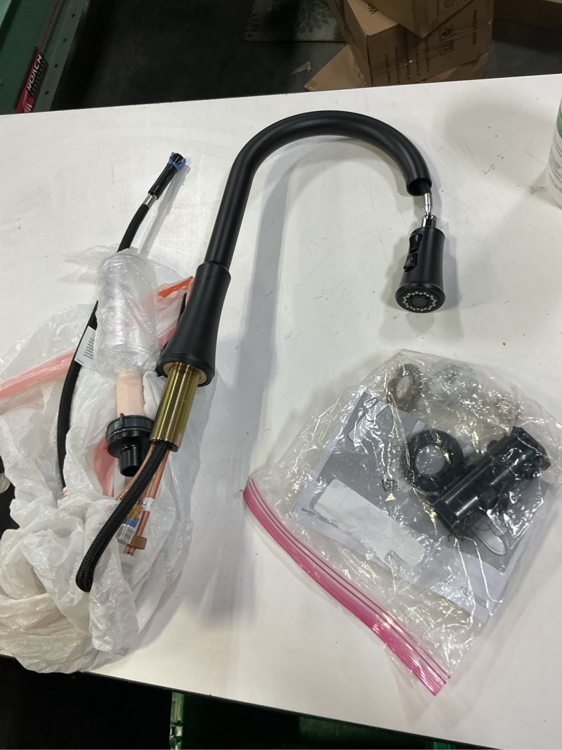 Condition photo showing As Is for (Similar)G529PF2B Single-Function Pull-Down Kitchen Faucet, Matte Black *W/Imperfections*