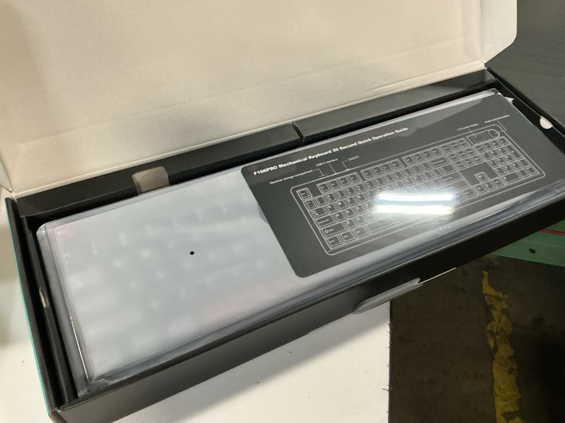 Condition photo showing Good Condition for aula f106 pro wireless mechanical keyboard, 104 keys gaming keyboard with knob & screen, tri-mode rgb hot swappable creamy sounding computer keyboards for pc/laptop/windows - black red black&red