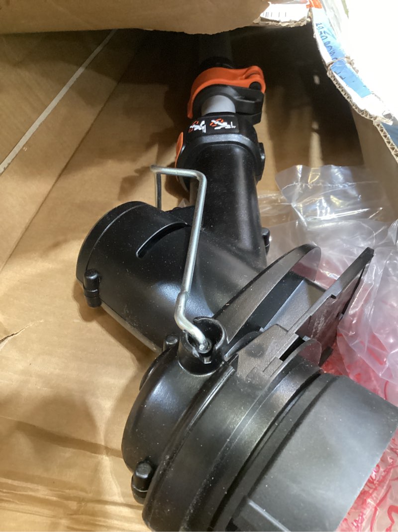 Condition photo showing As Is for black+decker 40v max 13 in string trimmer edger cordless with adjustable telescoping pole, 2 in 1 weed wacker lawn edger, includes battery and charger (lst136) 40v trimmer kit