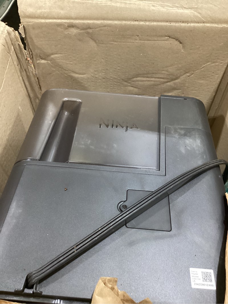Condition photo showing As Is for ninja luxe café premier 3-in-1 espresso machine, drip coffee, & rapid cold brew | built-in coffee grinder, hands-free milk frother, assisted tamper for cappuccinos & lattes | stainless steel | es601 luxe cafe stainless steel
