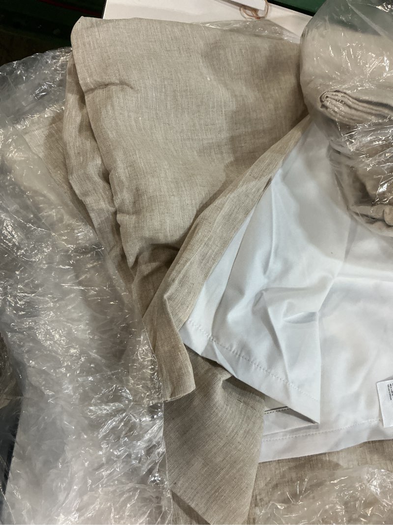 Condition photo showing Good Condition for quince european linen true blackout curtain - single panel color is ivory size 48in x 84 in