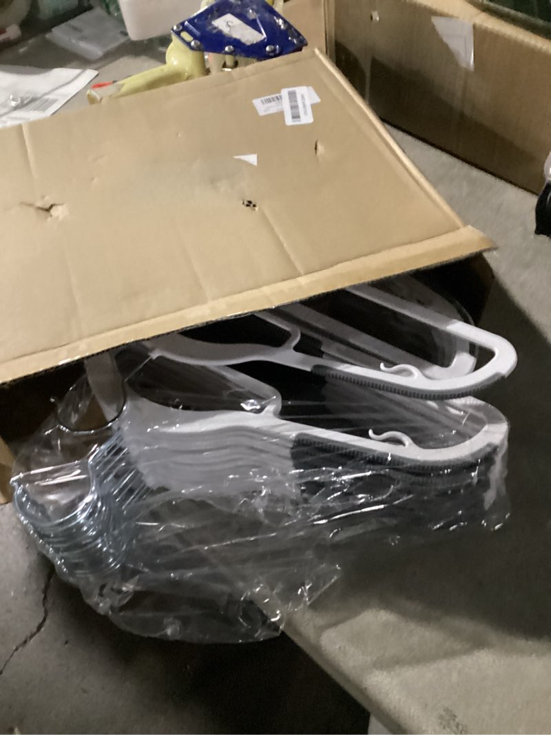 Condition photo showing Good Condition for 30 Pack Plastic Clothes Hangers, Non-Slip Slim Coat Hangers with 360° Swivel Hook, Space-Saving Heavy Duty Hangers for Shirts, Pants, Suits(White)