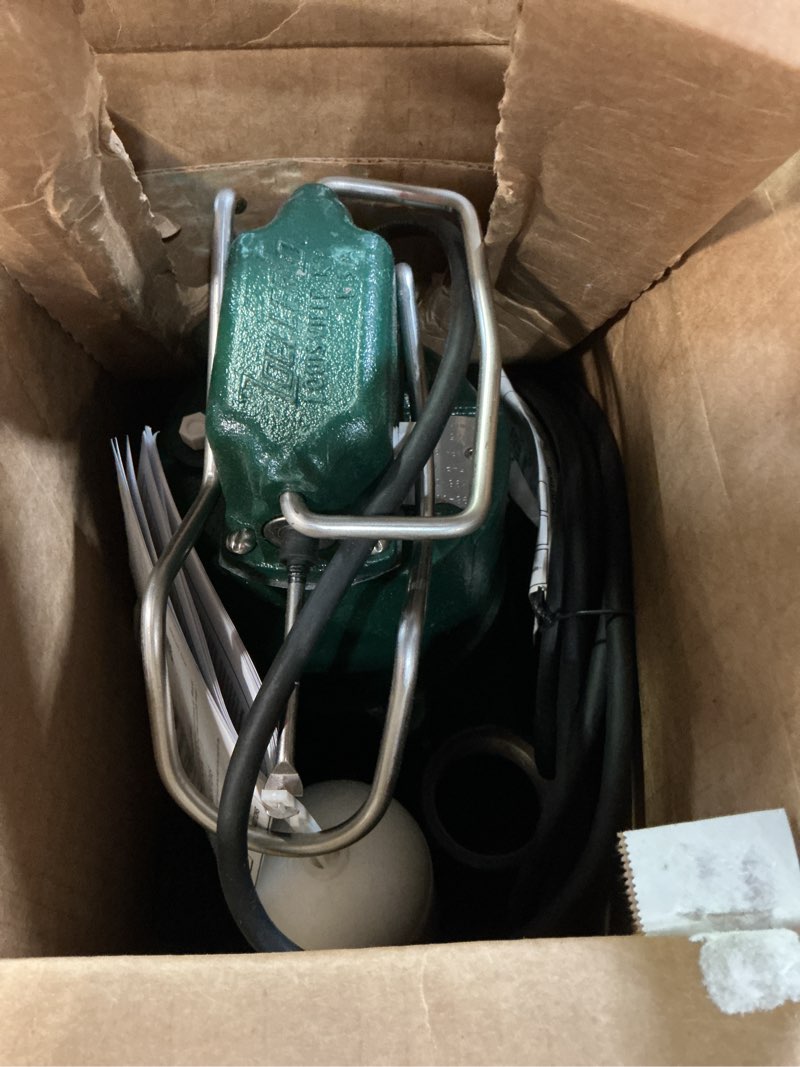 Condition photo showing Good Condition for zoeller m98 flow-mate sump pump - 1/2 hp - cast iron - led power plug - high flow - vortex impeller - stainless steel hardware - factory tested and float operated - submersible sump pump - 115v green submersible,sump pump