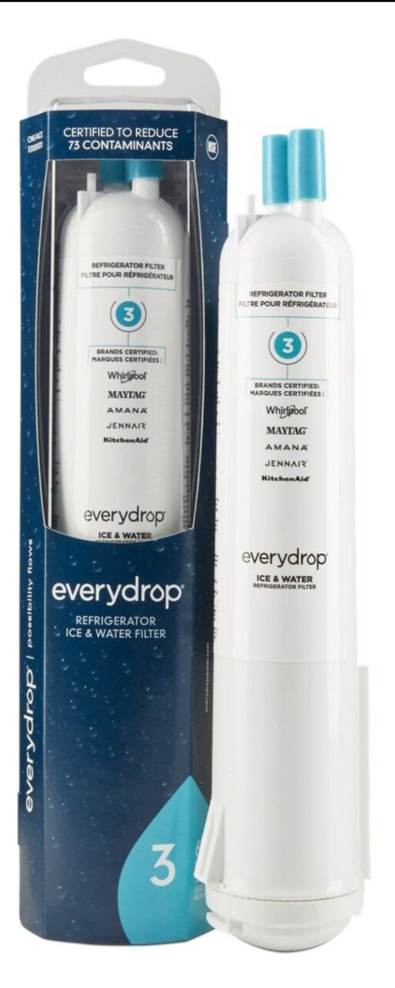 everydrop by Whirlpool Ice and Water Refrigerator Filter 3, EDR3RXD1, Single-Pack