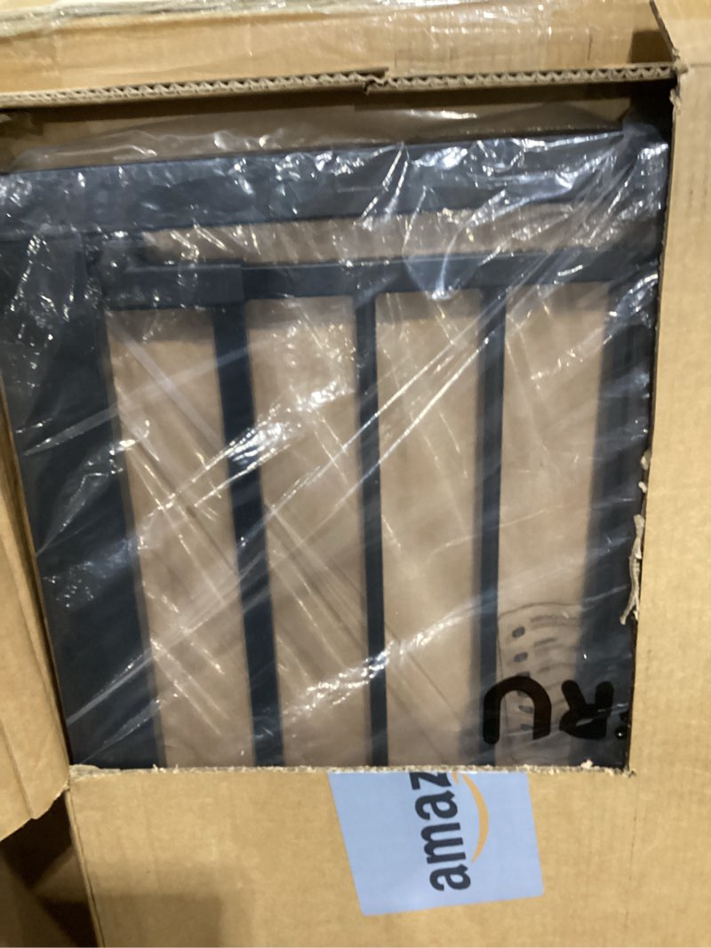 Condition photo showing New/Like New for 43 inch tall safety dog gate adjustable 29.7-45.2inch extra-wide metal pet gate drill-free pressure-mount installation kit self-closing cat gate for stairwells?doorways?black? wide (29.7-45.2 inches) black