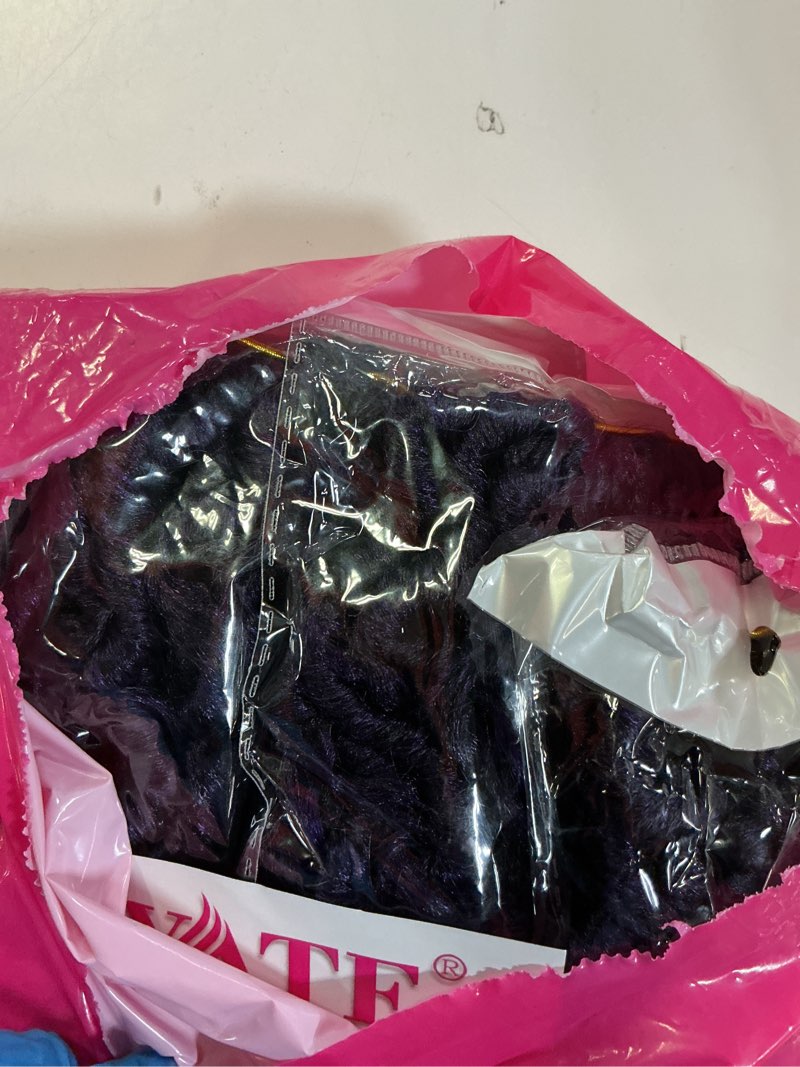 Condition photo showing New/Like New for Goddess Purple Locs Crochet Hair for Black Women 12 Inch 6 Packs River Faux Locs Crochet Pre Looped Soft Boho Style Loc with Curly Hair Extensions (1B) 12 Inch ( Pack of 6 ) 1B