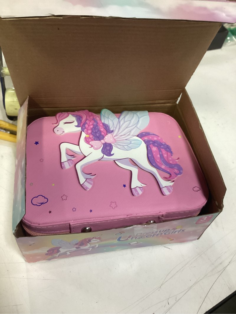 Condition photo showing New/Like New for Kids Makeup Kit for Girl - Girls Makeup Kit Toys with Flying Horse Storage Case, Kids Play Makeup Set for Christmas Birthday Gift 3 4 5 6 8 10 11 12+ Years Old Pink Flying Horse