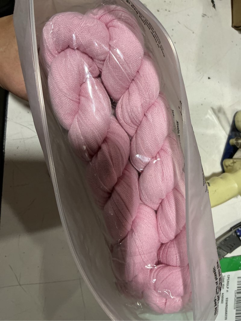 Condition photo showing New/Like New for 8 pack pink table runner cheesecloth 10ft gauze cheese cloth table runner 120 inch boho sheer rustic fabric for summer party holiday decor bridal baby shower wedding decoration pink 8 pcs - 10ft