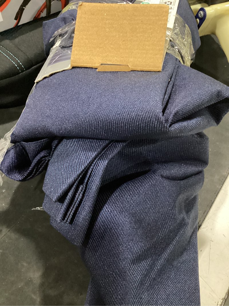 Condition photo showing Good Condition for mainstays dark navy solid blackout rod pocket with back tabs curtain panel pair  set of 2  30  w x 95  l