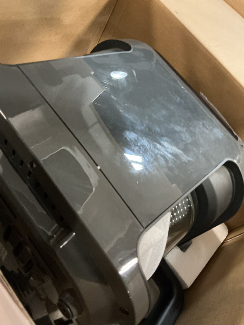 Condition photo showing Good Condition for nutrichef 5.8 quart air fryer | 8-1 preset cook modes | transparent fry bowl for best cooking results | cook shrimp, steak, fries, wings, chicken & more | precise temperature control & time | grey