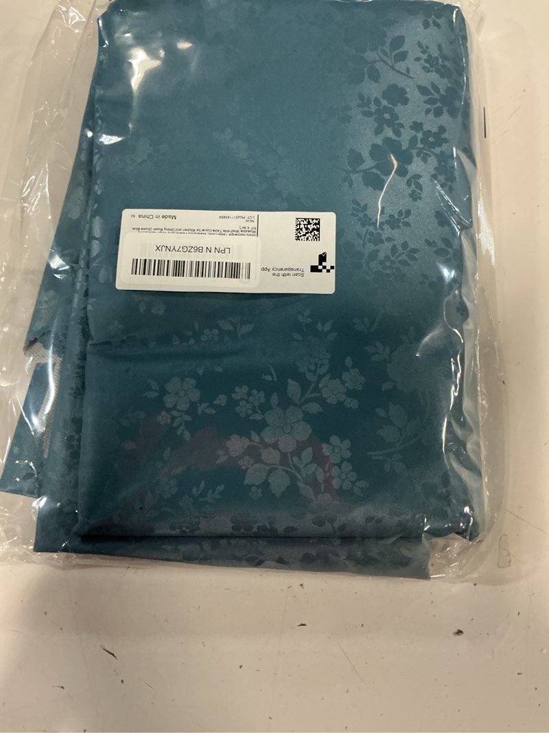 Condition photo showing New/Like New for smiry rectangle table cloth, waterproof heavy duty vinyl tablecloths, wipeable washable table cover for kitchen and dining room (stone blue, 60" x 84") 84" x 60" (rectangular) stone blue