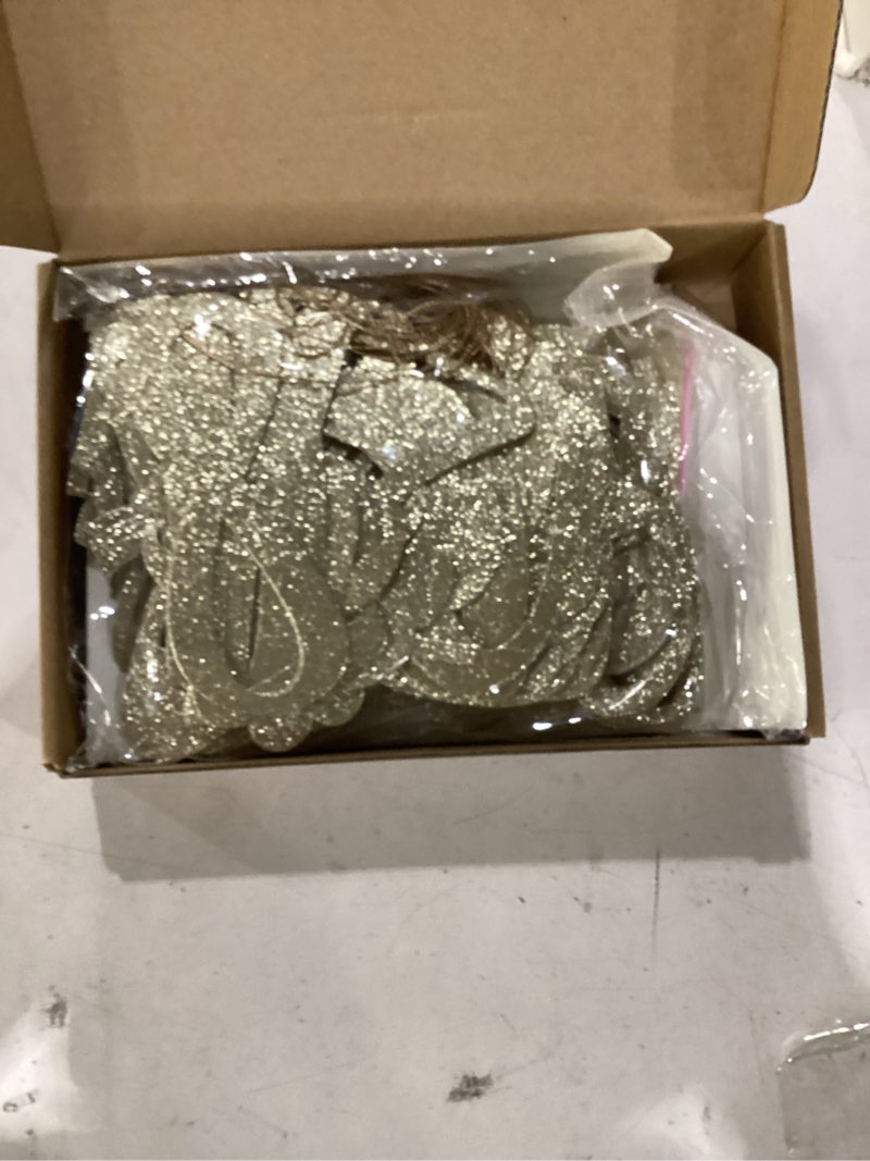 Condition photo showing New/Like New for taobary 167 pcs diy banner kit happy birthday glitter banner customizable glitter make your own kit 162 letters symbols and numbers 3 rope for birthday halloween wedding christmas(champagne gold)