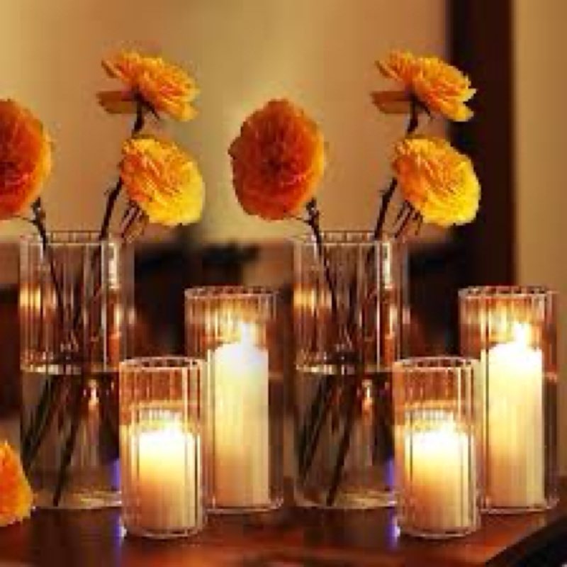 phosphor hurricane candle holders for pillar candle 6'', 8'', 10'' tall glass cylinder centerpieces 