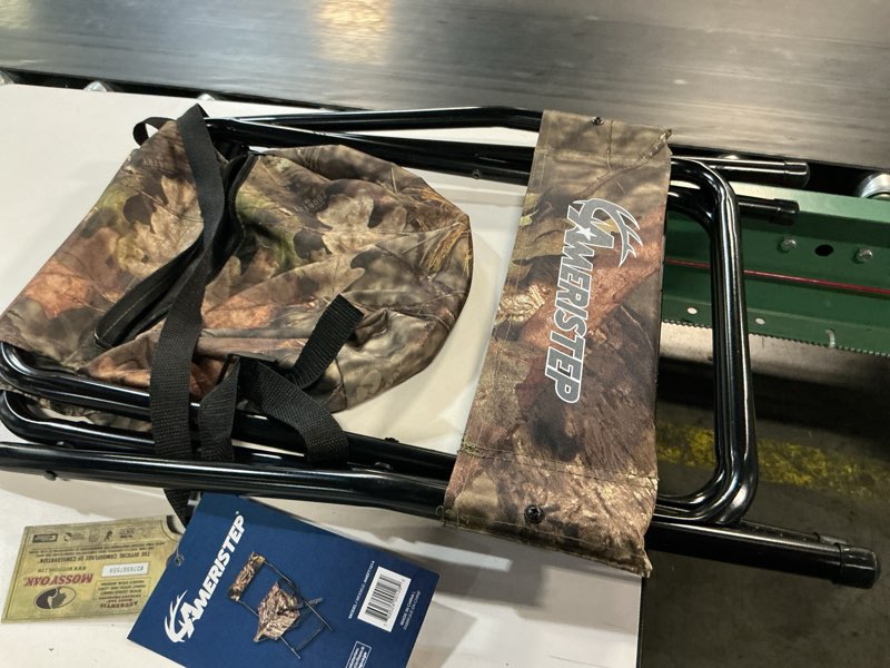 Condition photo showing Good Condition for ameristep hunting foldable design portable lightweight high-back blind chair with backrest, mossy oak break-up country
