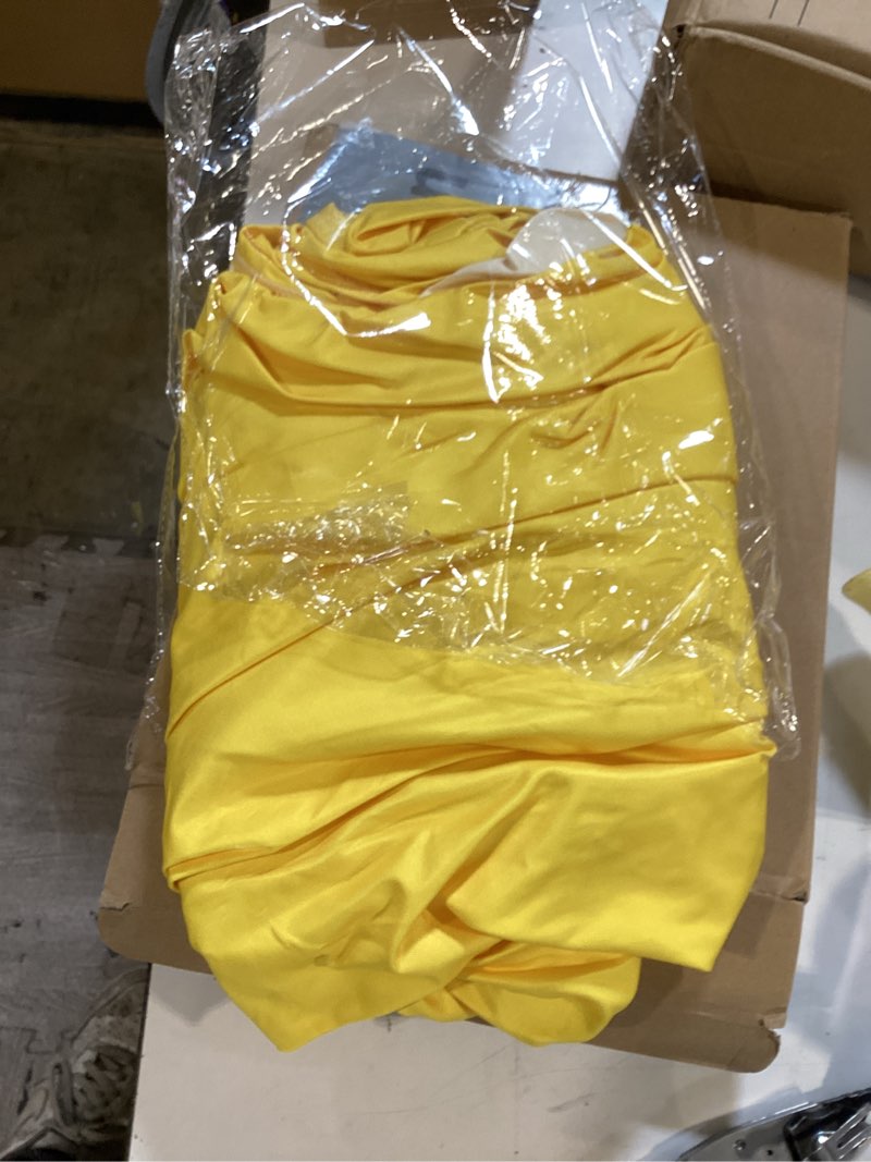 Condition photo showing Good Condition for moukeren yellow 6 ft lemonade stand tablecloth stretch spandex table cover and 2 x 10 ft lemonade sign vinyl banner fresh squeezed lemon stand supplies lemon flag party table cloths fresh yellow