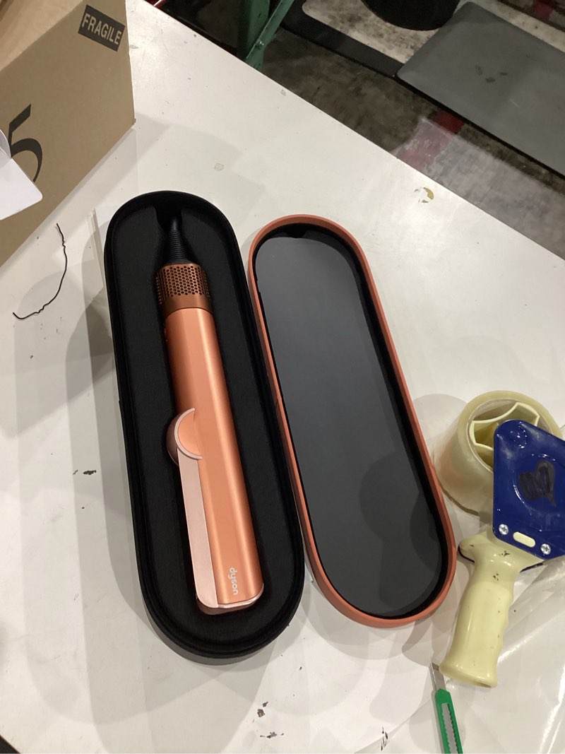 Condition photo showing Good Condition for dyson airstrait™ straightener, wet to dry hair straightener, no heat damage, no hot plates, all hair types amber silk
