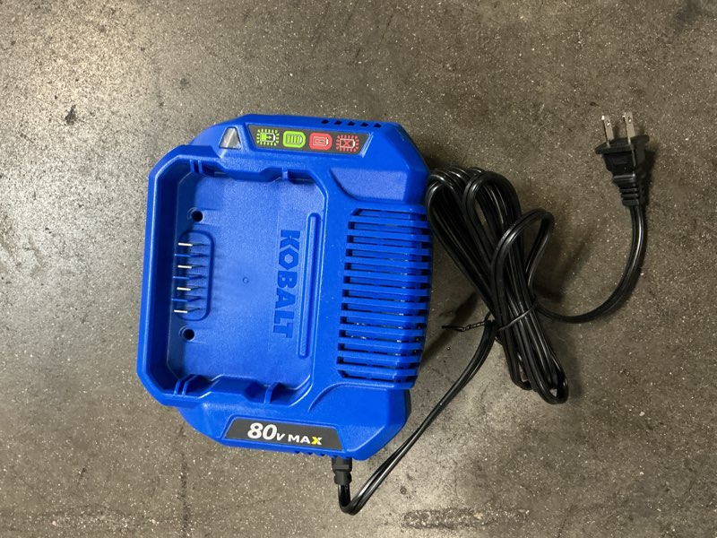 Condition photo showing As Is for kobalt battery charger