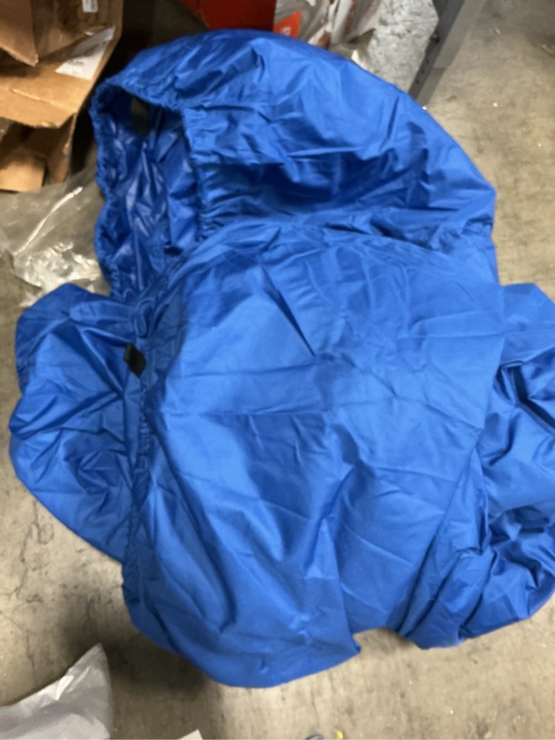 Condition photo showing As Is for Trailerable Boat Cover 20-22ft with Outboard Motor Cover, 900D Marine Canvas Waterproof Heavy Duty Boat Covers for 20 feet 21ft 22' Foot V-Hull Bass Boat Tri-Hull Runabout Boat, Blue Pacific Blue Length: 20'-22', Beam Width: up to 100"