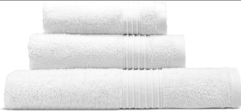 Cosy House Collection 3-Piece Essential Cotton Bath Towel Set - Ultra Soft, Absorbent & Quick Drying - Luxury 100% Cotton Plush Towel - for Bathroom, Shower & Kitchen (White) 3-Pack Towel Set White