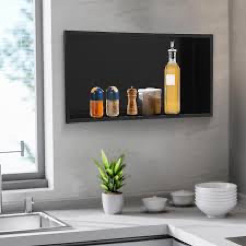 POOAMY Stainless Steel Shower Niche 12" x 24", Single-Layer Wall Mounted No Tile Needed, Recessed Sh